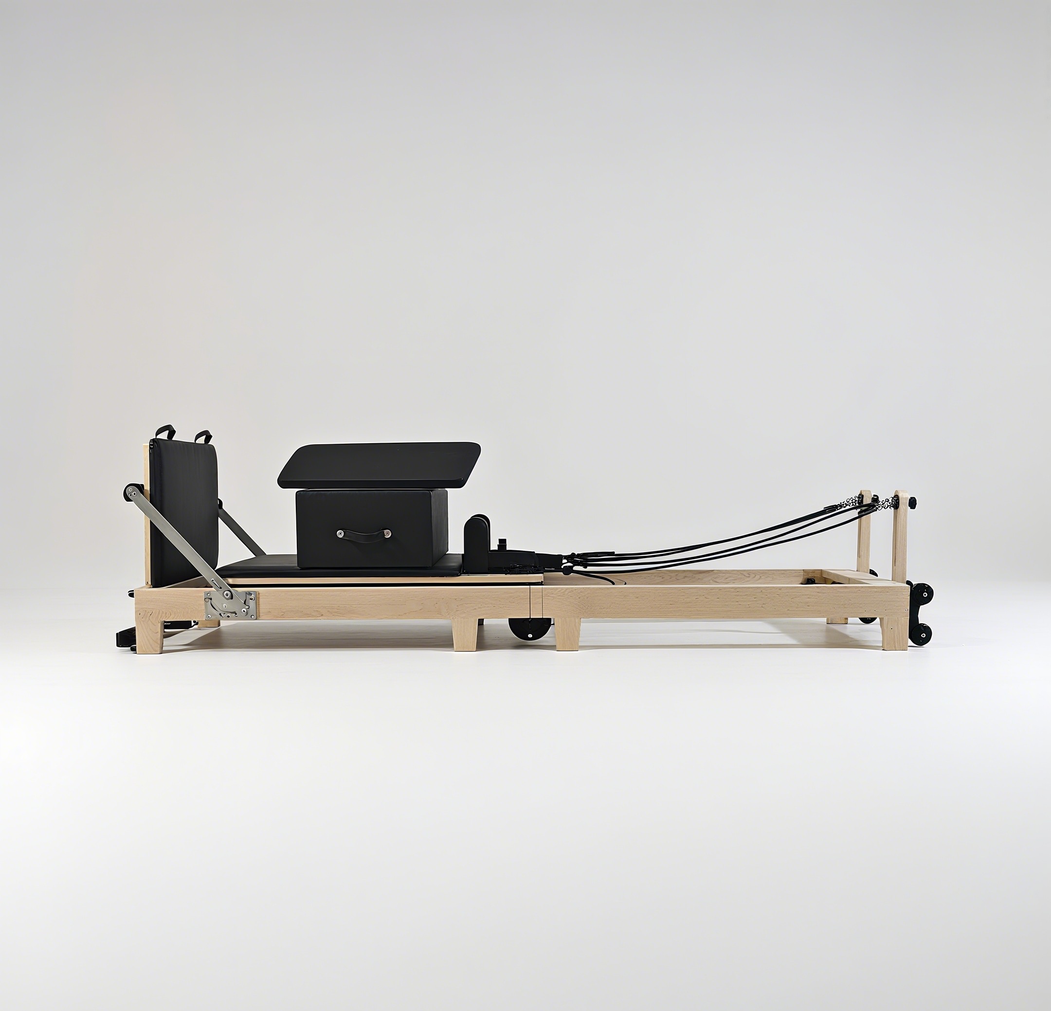 Pilates & Yoga En Talavera Raquel Díaz - 折りたたみ式メープルウッドピラティスリフォーマー（調節可能なフットバー付き、体幹トレーニング用）