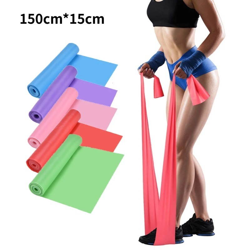Home Pilates Yoga - 天然ラテックス製レジスタンスバンド、ヨガ、ピラティス、ホームジム、フィットネストレーニング用の伸縮性エクササイズバンド