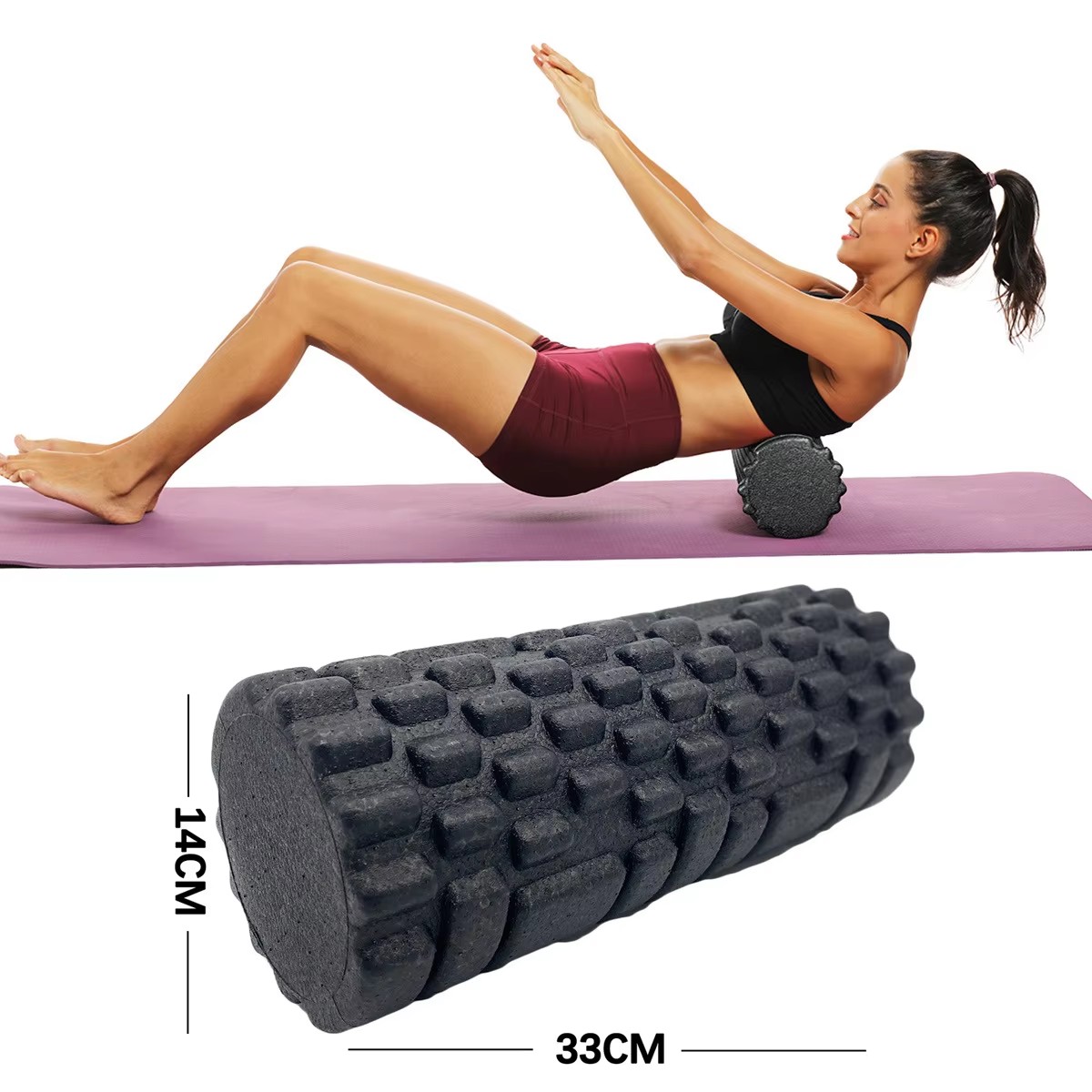Home Pilates Yoga - 30/33 センチメートルフィットネスフォームローラーヨガマッサージローラー EPP ピラティスフォームボディ筋肉マッサージローラー治療演習ジムホームエクササイズ