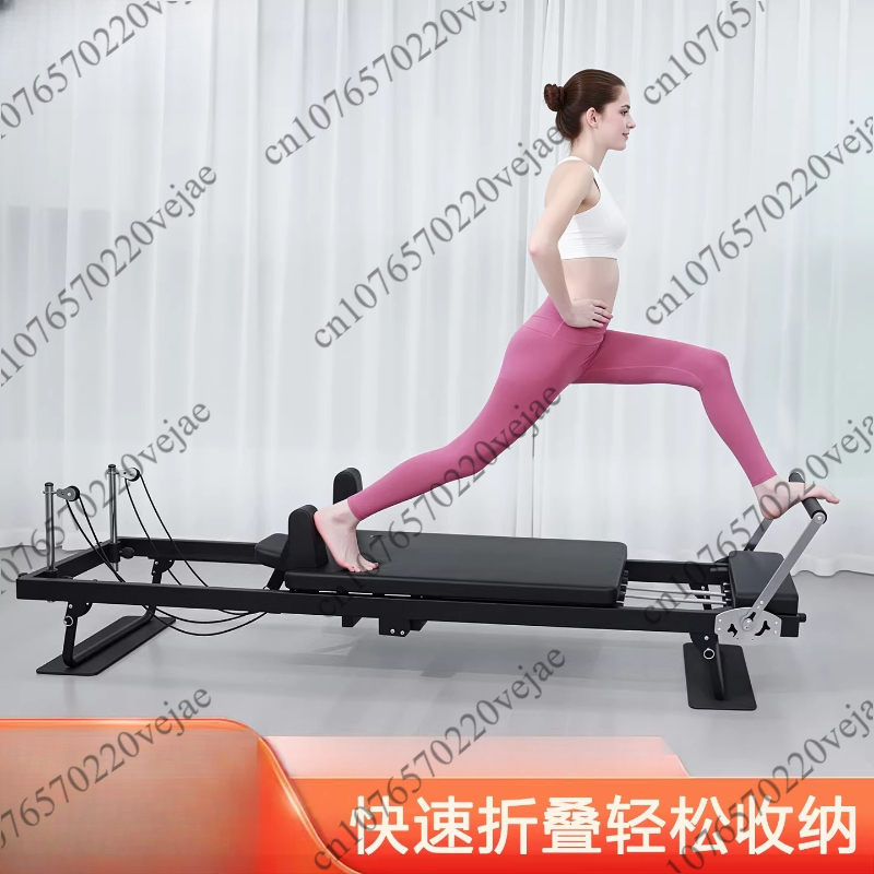 Pilates Yoga For Weight Loss - 大型折りたたみ式ピラティスリフォーマー器具 コアヨガベッド ホームフィットネス 減量 スチールABS鋼材製 ピラティス