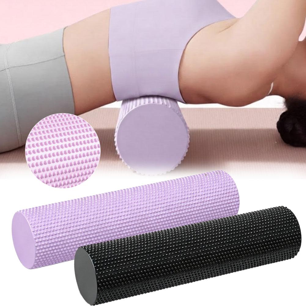Home Pilates Yoga - EVA高密度ヨガフォームローラー45cm、フィットネス筋肉マッサージピラティスグリッドトリガーポイントセラピー、ホームジムエクササイズ用、ユニセックス