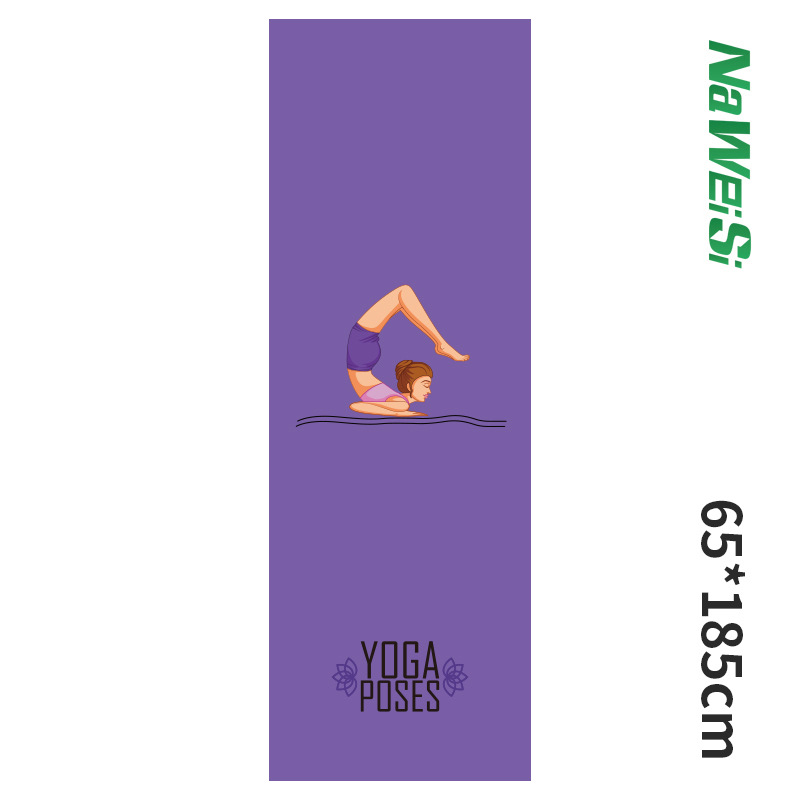 Mat Pilates Yoga - 新しいヨガマットタオル 63*185 センチメートル両面プリントマイクロファイバーフリース弾性ソフト通気性折りたたみ式アンチスリップフィットネスマットパッド