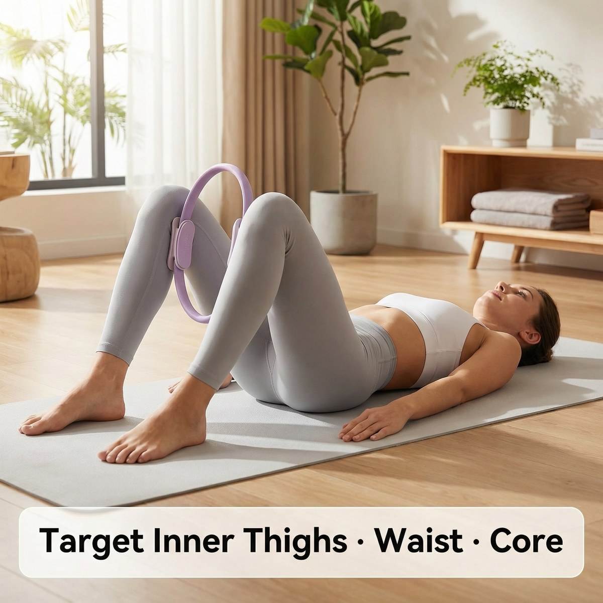 Home Pilates Yoga - 38cm ピラティスリング ヨガマジックサークル コアトレーナー 太もも引き締めと骨盤底筋強化用 ホームフィットネス