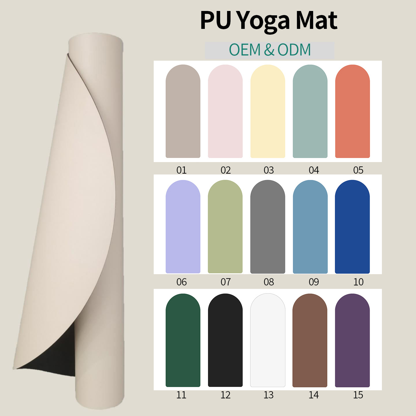 カスタムロゴ印刷入りアーチ型ヨガマット 5mm厚オーバル滑り - Pilates Yoga Logo のレビューと価格