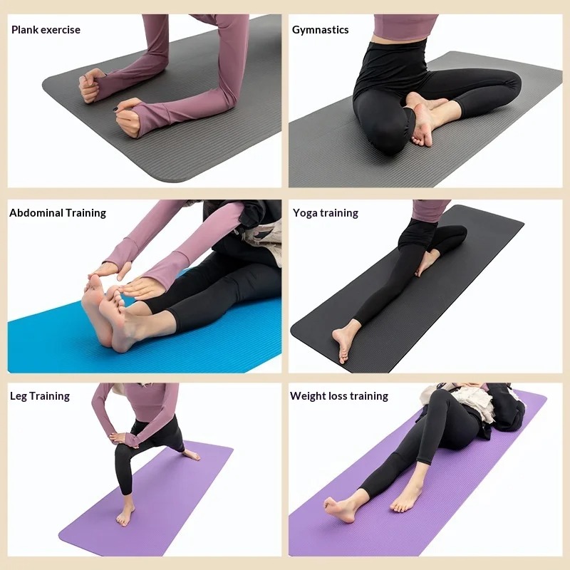 特厚滑り止めヨガマット、衝撃吸収、幅広ピラティスフィットネス - Home Pilates Yoga のレビューと価格
