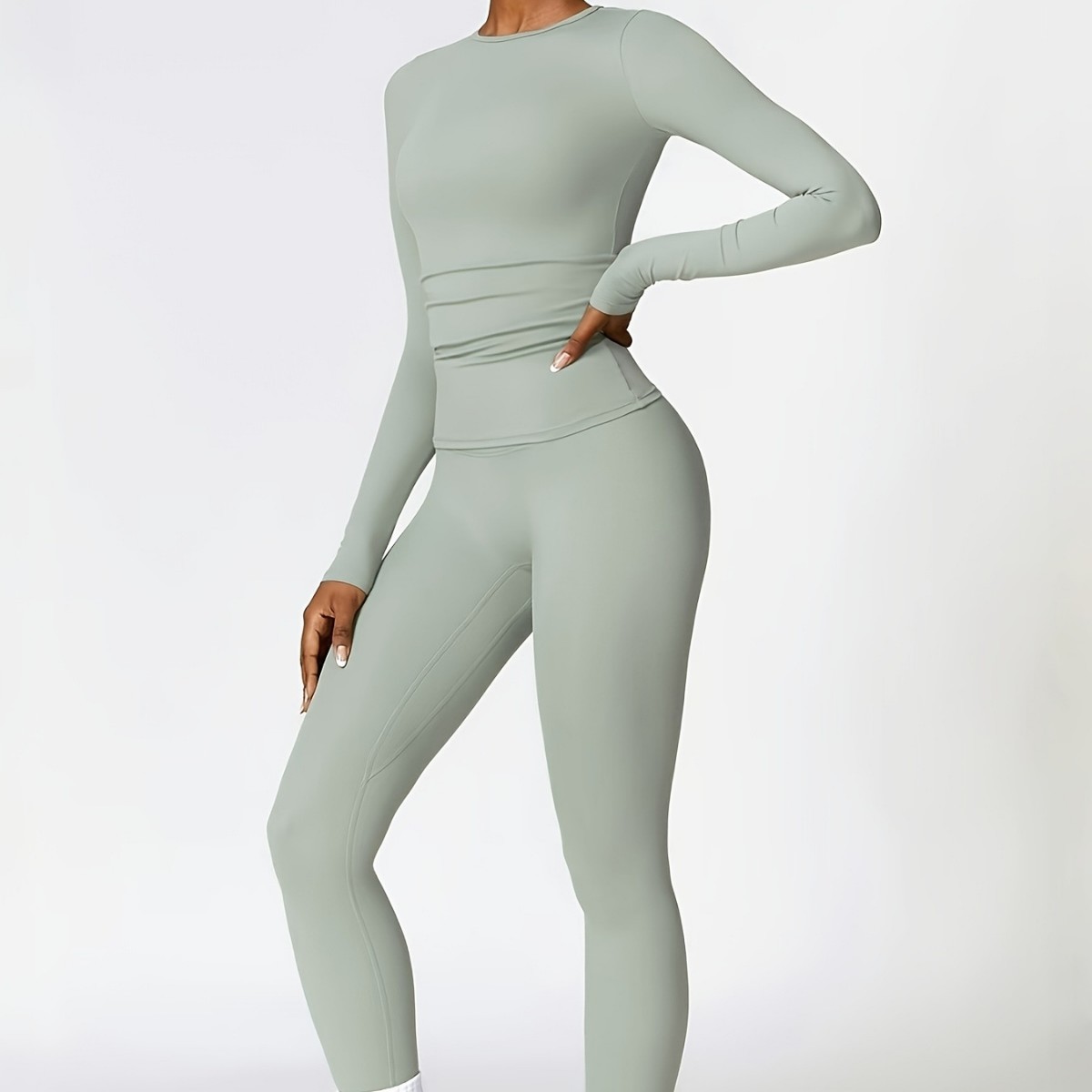 タイトフィットヨガスーツスリム長袖アウトドアランニングスポー - Pilates & Yoga En Talavera Raquel Díaz のレビューと価格