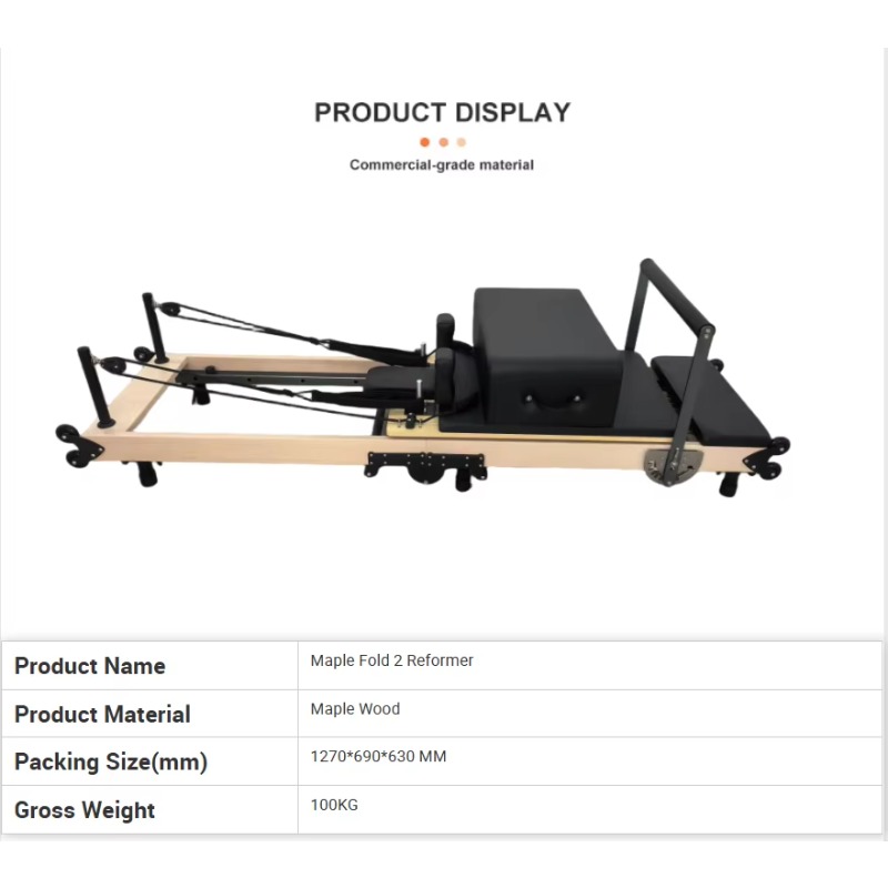 頑丈なメープル製ピラティスリフォーマー、家庭用およびスタジオ - Pilates & Yoga En Talavera Raquel Díaz のレビューと価格