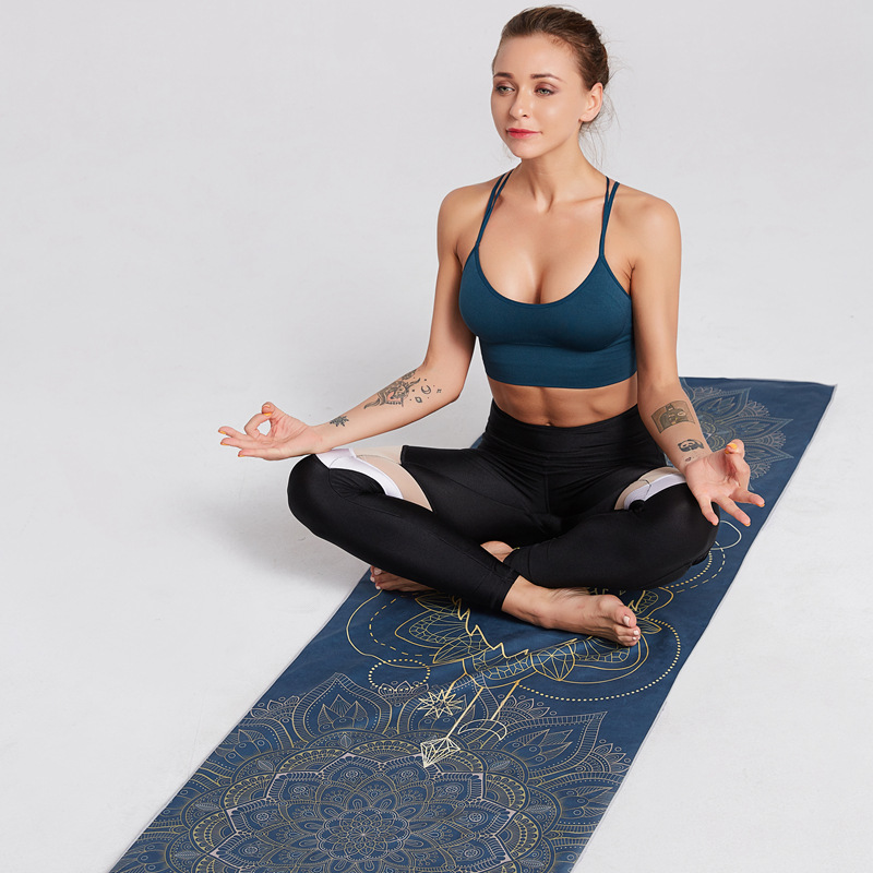 新しいヨガマットタオル 63*185 センチメートル両面プリ - Mat Pilates Yoga のレビューと価格